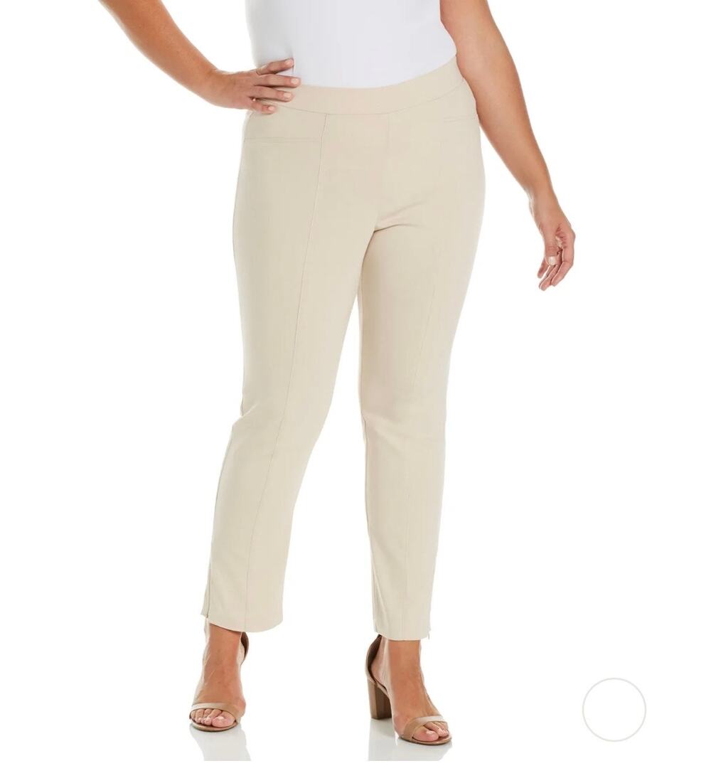 Raffaella Comfort Size 12 Off White Pull-On Pants